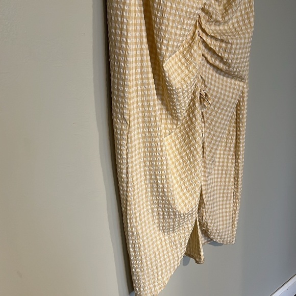 Maeve Anthropologie Rushed Gingham Dress Size 12 NWT Yellow - Picture 11 of 16